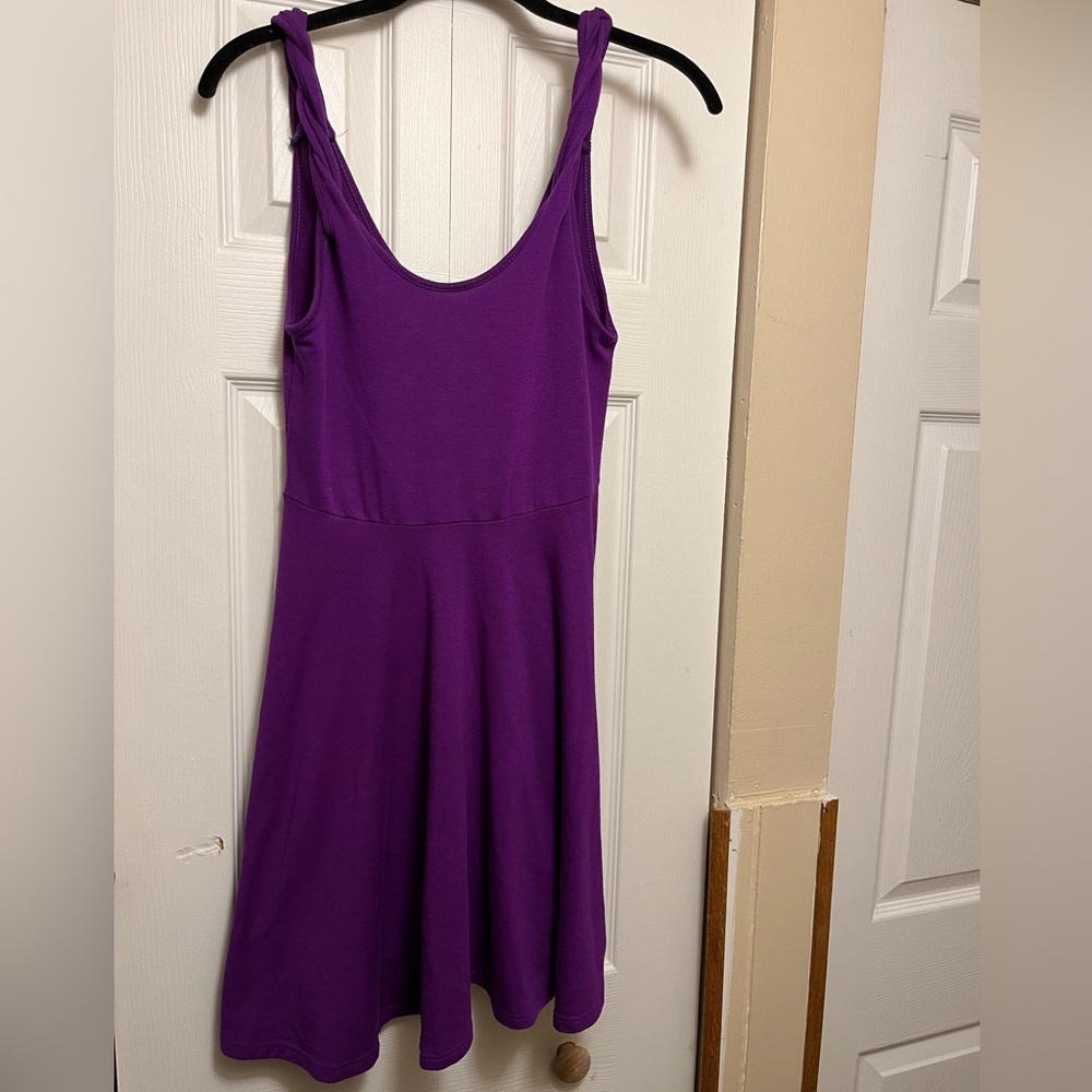 Purple Sleeveless fit and flare dress